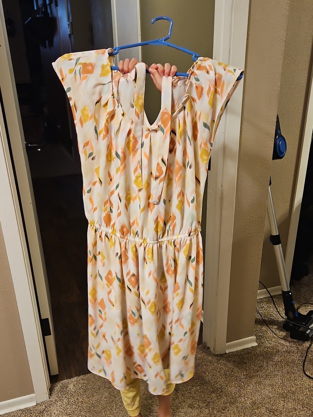 LC Lauren Conrad Cream Multicolor Floral Midi Dress